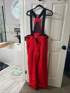 Spyder Women’s M Red Insulated Ski Snow Pants Bib Suspenders